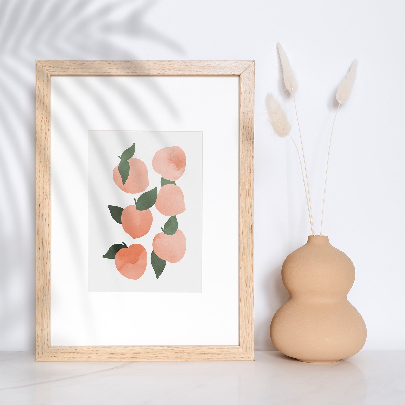 Peach Wall Art Peaches Print Peach Home Decor Kitchen Wall Etsy