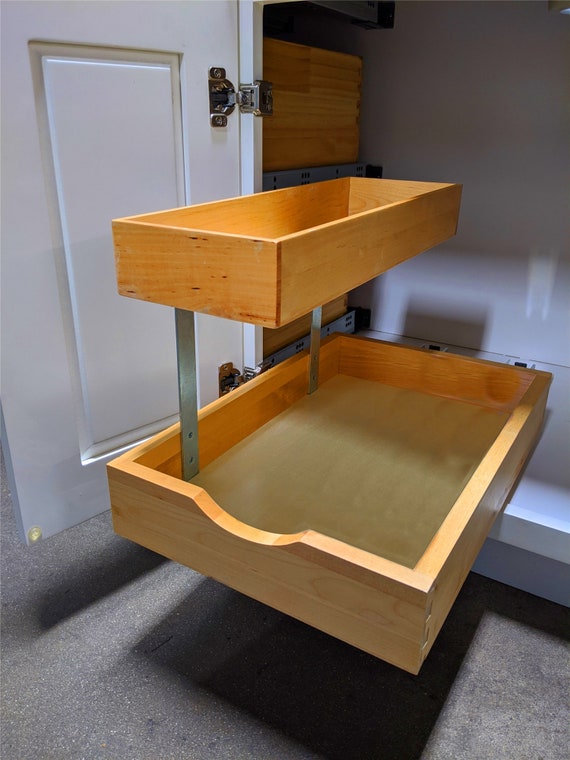 Buy Fully Assembled Under Sink Organizers Storage Dovetail Drawer Rollout  Drawer Wood Tray Cabinet Slide Out Shelve Pull-out Shelf Organization  Online in India 