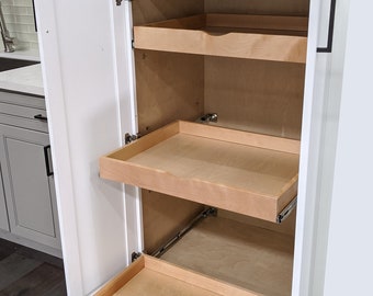 DIY- Wood Pull Out Tray Drawer Box Kitchen Cabinet Organizer, Cabinet Slide Out Shelve, Wooden Pull-Out Shelf, Include Side Mount Sliders