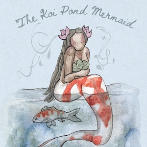The Koi Pond Mermaid - MerMay Watercolor Illustration