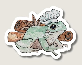 Hoppy Frosch-Chef - wunderlicher Winter-Aufkleber