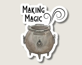 Making Magic Aged Engraved Cauldron - Whimsical Sticker