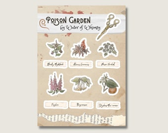 Poison Garden Sticker Sheet - Stickers for the Everyday Witch