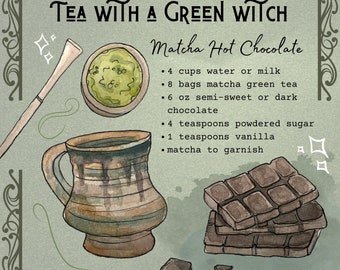 Tea with a Green Witch - Witchy Wall Art
