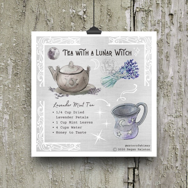 Tea with a Lunar Witch - Witchy Wall Art
