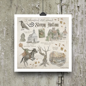 Whimsical Visit to Sleepy Hollow 5" x 5" Print - Wandkunst