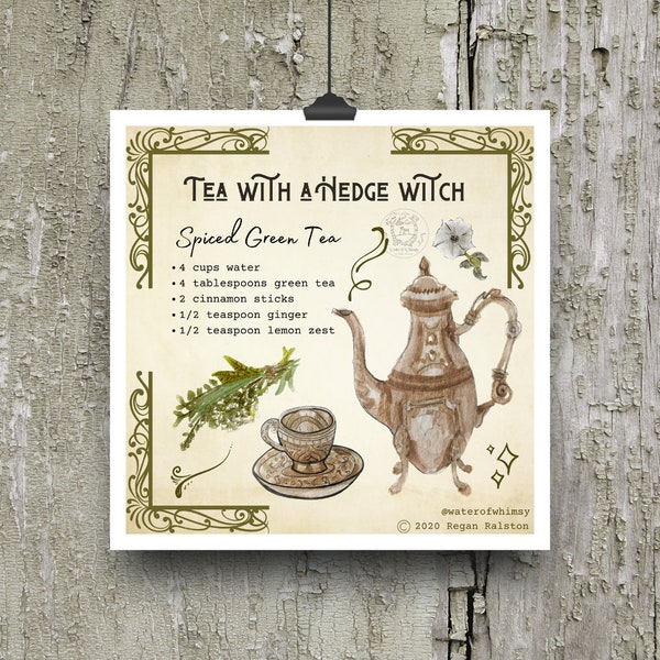 Tea with a Hedge Witch - Witchy Wall Art