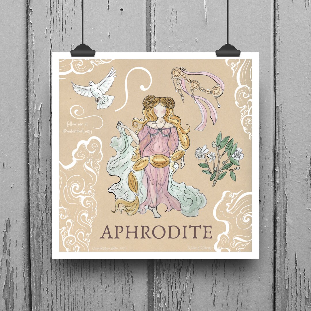 Aphrodite Icon Goddess Deity Watercolor Illustration Etsy