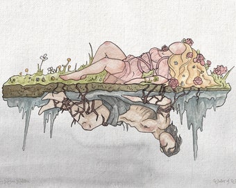 Handfasting - Hades and Persephone Watercolor Illustration