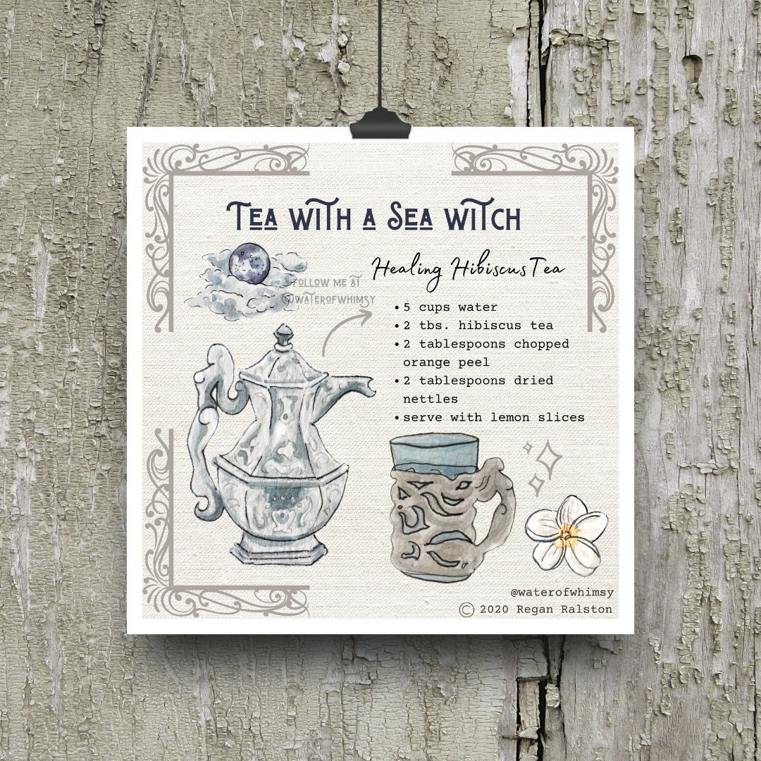 Tea With a Sea Witch 5 X 5 Print Wall Art Etsy