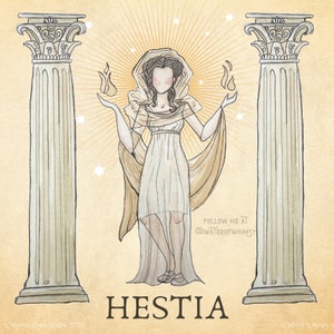 Hestia Icon - Goddess & Deity Watercolor Illustration