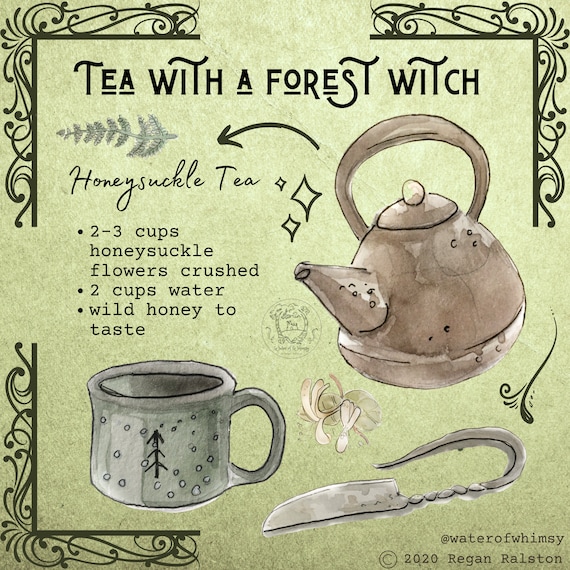 Tea with a Forest Witch - Witchy Wall Art