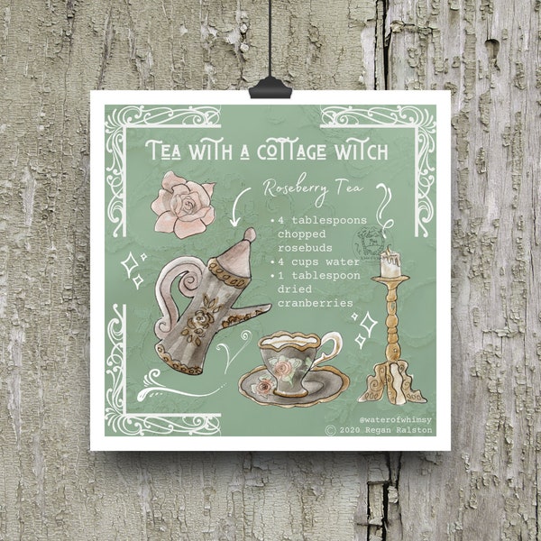 Tea with a Cottage Witch - Witchy Wall Art