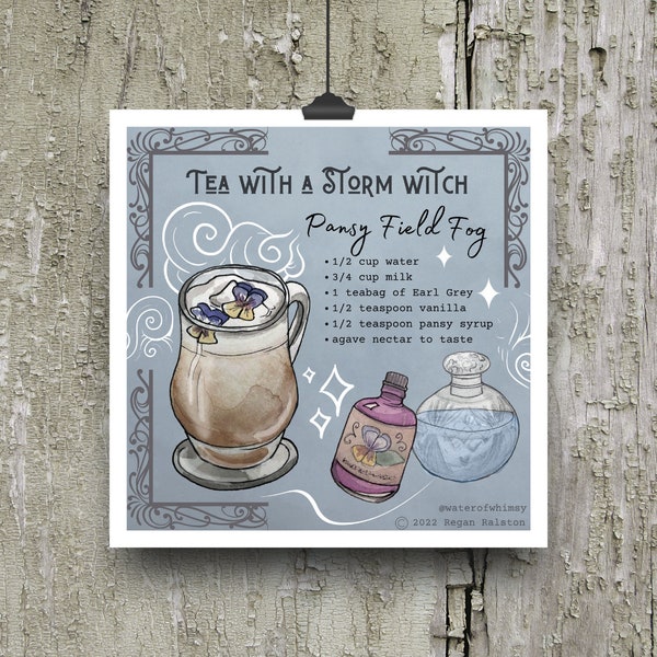 Tea with a Storm Witch - Witchy Wall Art