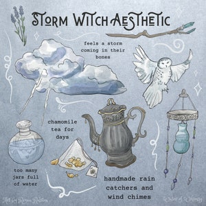 Storm Witch Aesthetic Print - Witchy Wall Art