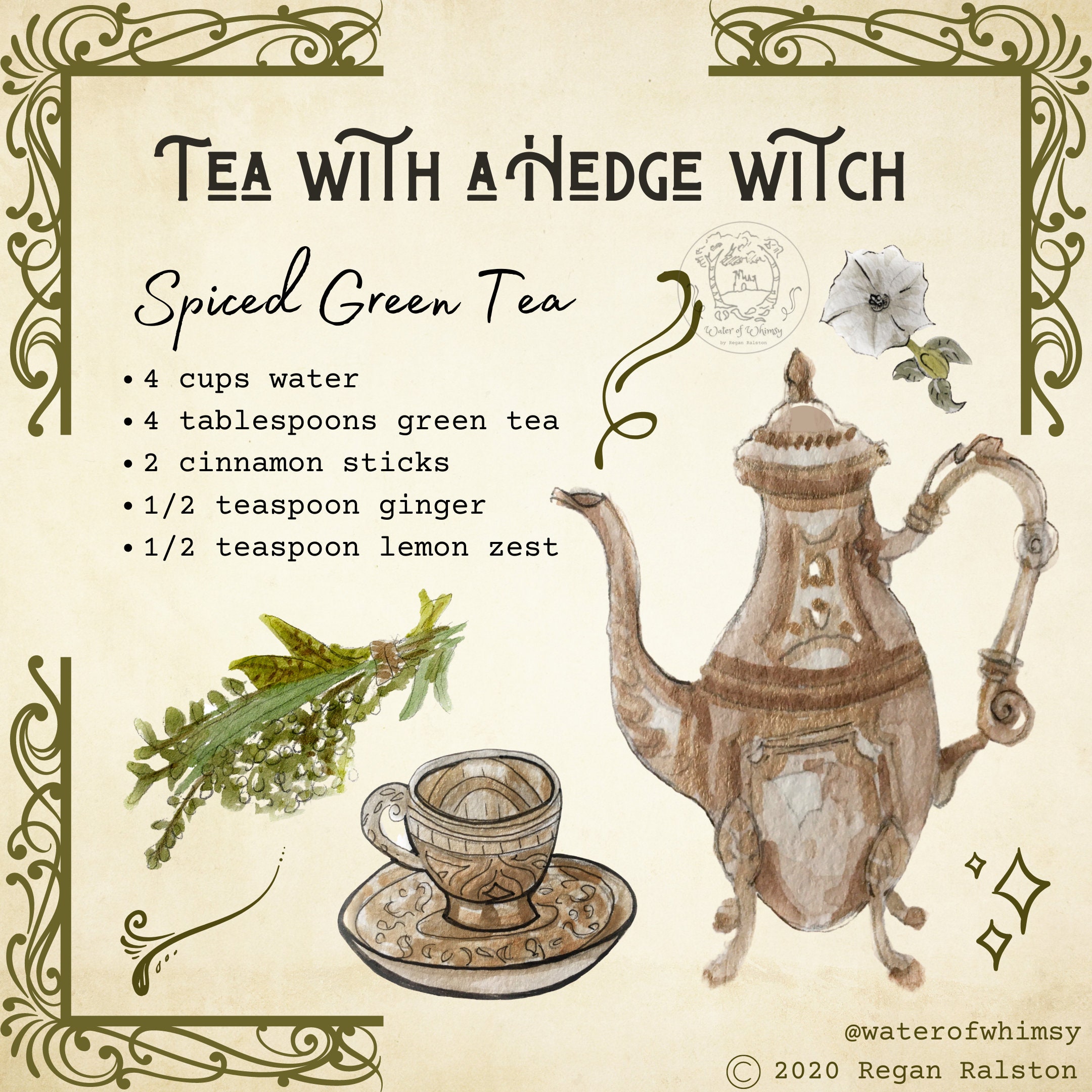 Tea With a Hedge Witch Witchy Wall Art - Etsy UK