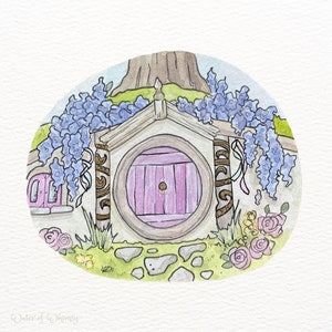 The Florist from &quot;Springtime in the Shire&quot; - Watercolor Tolkien Art