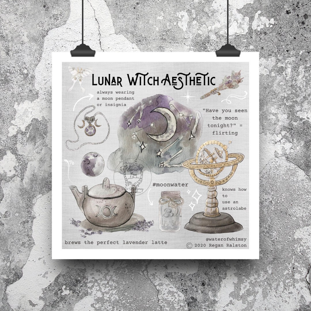 Lunar Witch Aesthetic Print Wall Art - Etsy