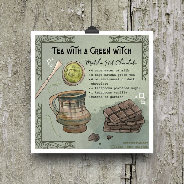Tea with a Green Witch - Witchy Wall Art