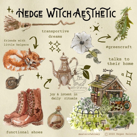 Hedge Witch Art Print, Watercolor Artwork