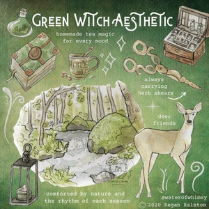 Green Witch Aesthetic Print - Wall Art