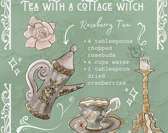 Tea with a Cottage Witch - Witchy Wall Art