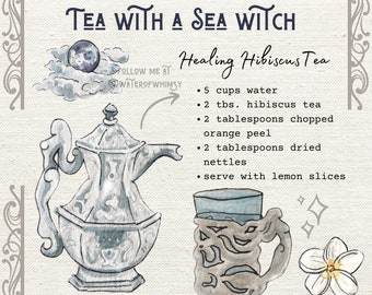 Tea with a Sea Witch 5" x 5" Print - Wall Art