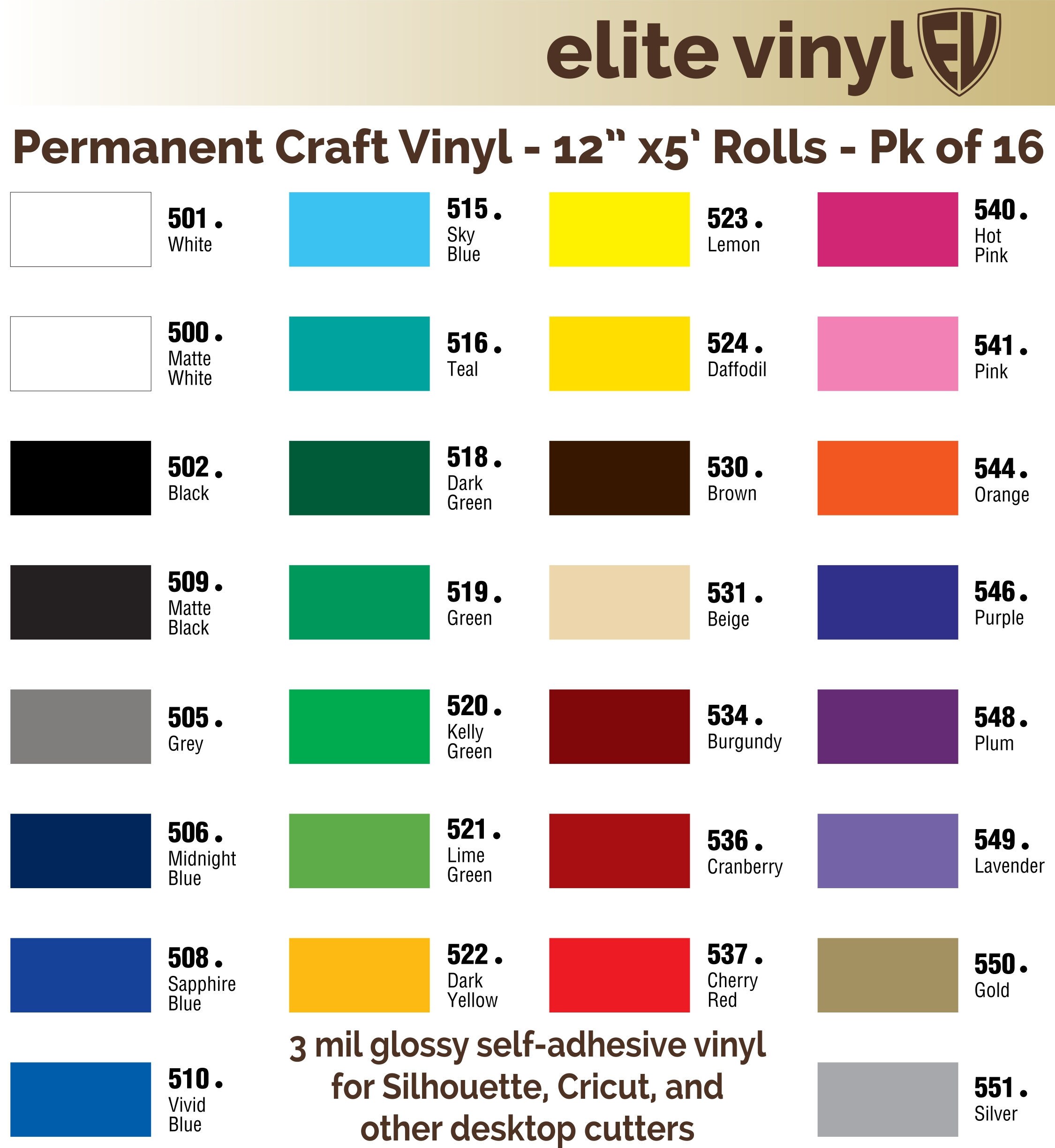 16 Rolls 12x5 Permanent Adhesive Vinyl For Etsy