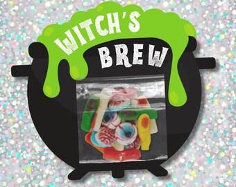 Witch's Brew Halloween Candy Gift Tag Instant Download Printable