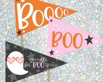 Boo Gift Tag Pennant Flag Instant Download Printable