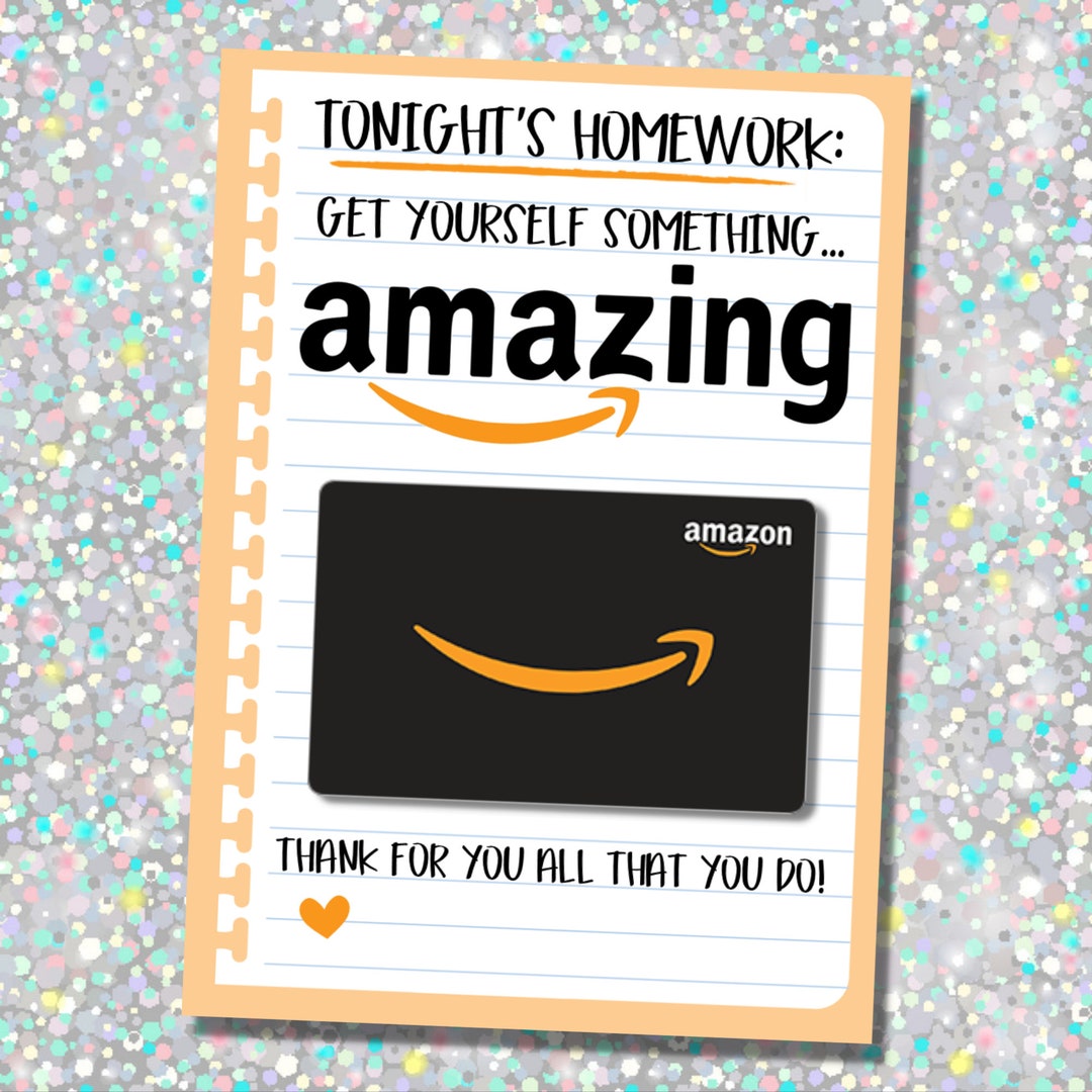 Amazing Teacher Appreciation Amazon Gift Card Tag Instant Etsy