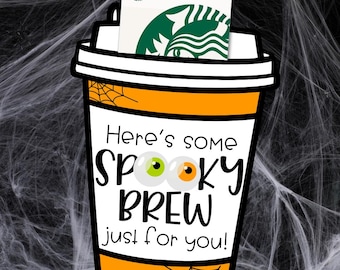 Spooky Brew Halloween Gift Tag Instant Download Printable