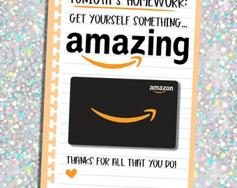 Amazing Teacher Appreciation Amazon Gift Card Tag Instant Download Printable
