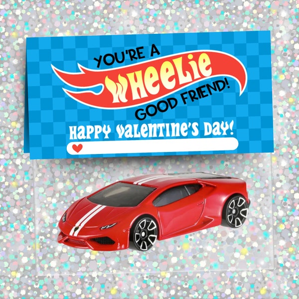 Wheelie Good Friend Valentines Day Gift Tag Printable Race Car Card