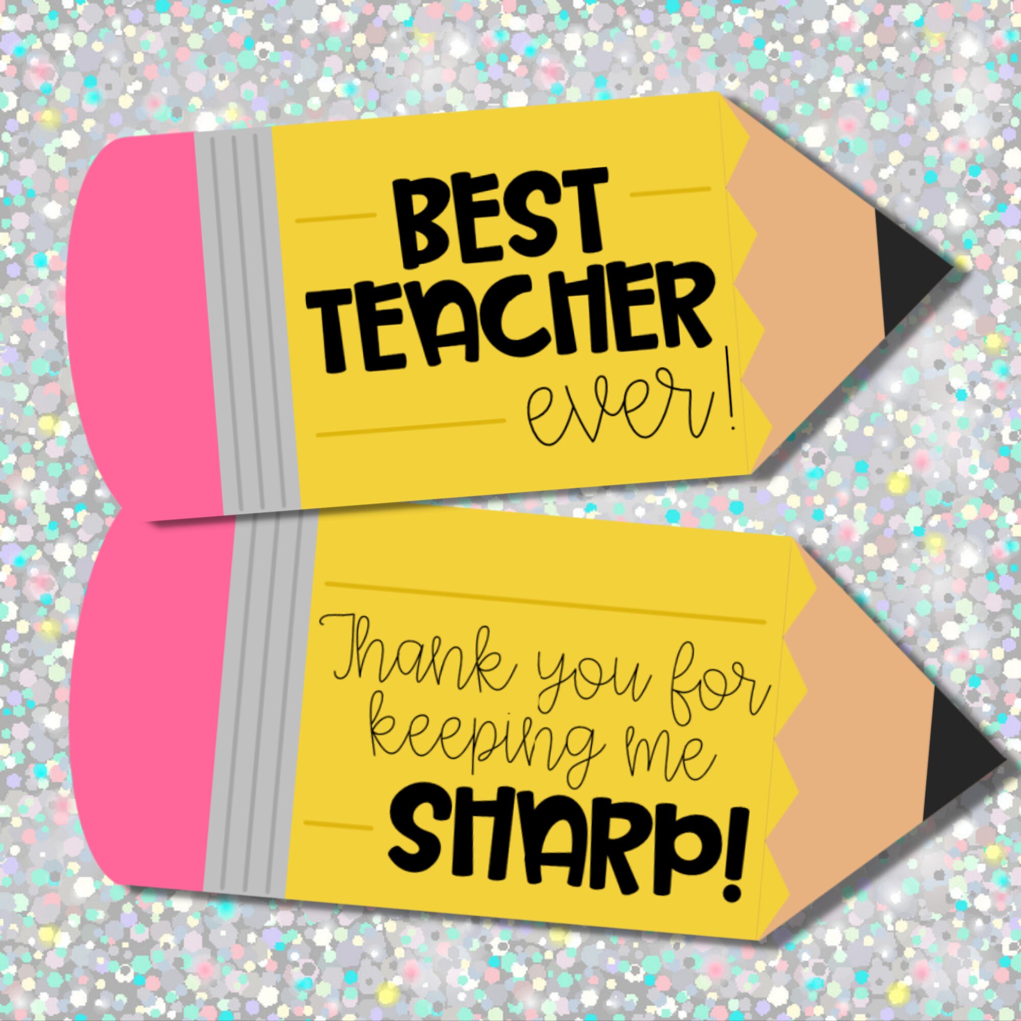 Teacher Appreciation Pencil Gift Card Holder Gift Tag Instant Download Printable