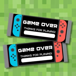 Video Game Candy Wrapper Instant Download Printable