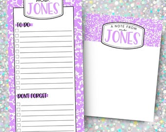 School Days Custom Notepad Stationary Instant Download Printable