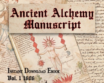 Ancient Alchemy Manuscript RARE! 118 Pages from 1606. Beautiful Quality Illustrations. Magick Book Of Shadows Grimorie eBook Download