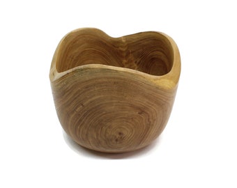 Decorative wooden bowl with natural rim, hand-turned, fruit bowl, table center, gift for kitchen
