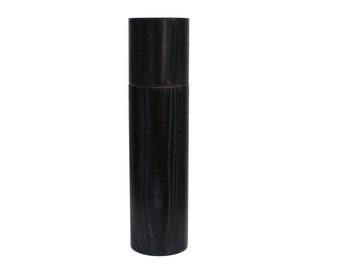 Distinctive Artisanal pepper mill for salt and pepper 9 inches tall made from burned Ash