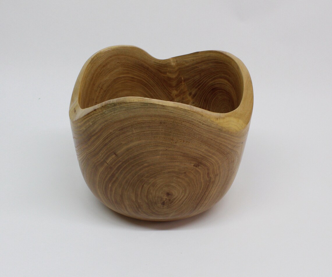 Grand Bol Artisanal En Bois (39x43 Cm) – Style Rustique Naturel, Déco Unique