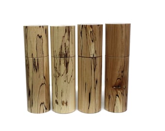 Very attractive 8" salt and pepper mill in Spalted Maple