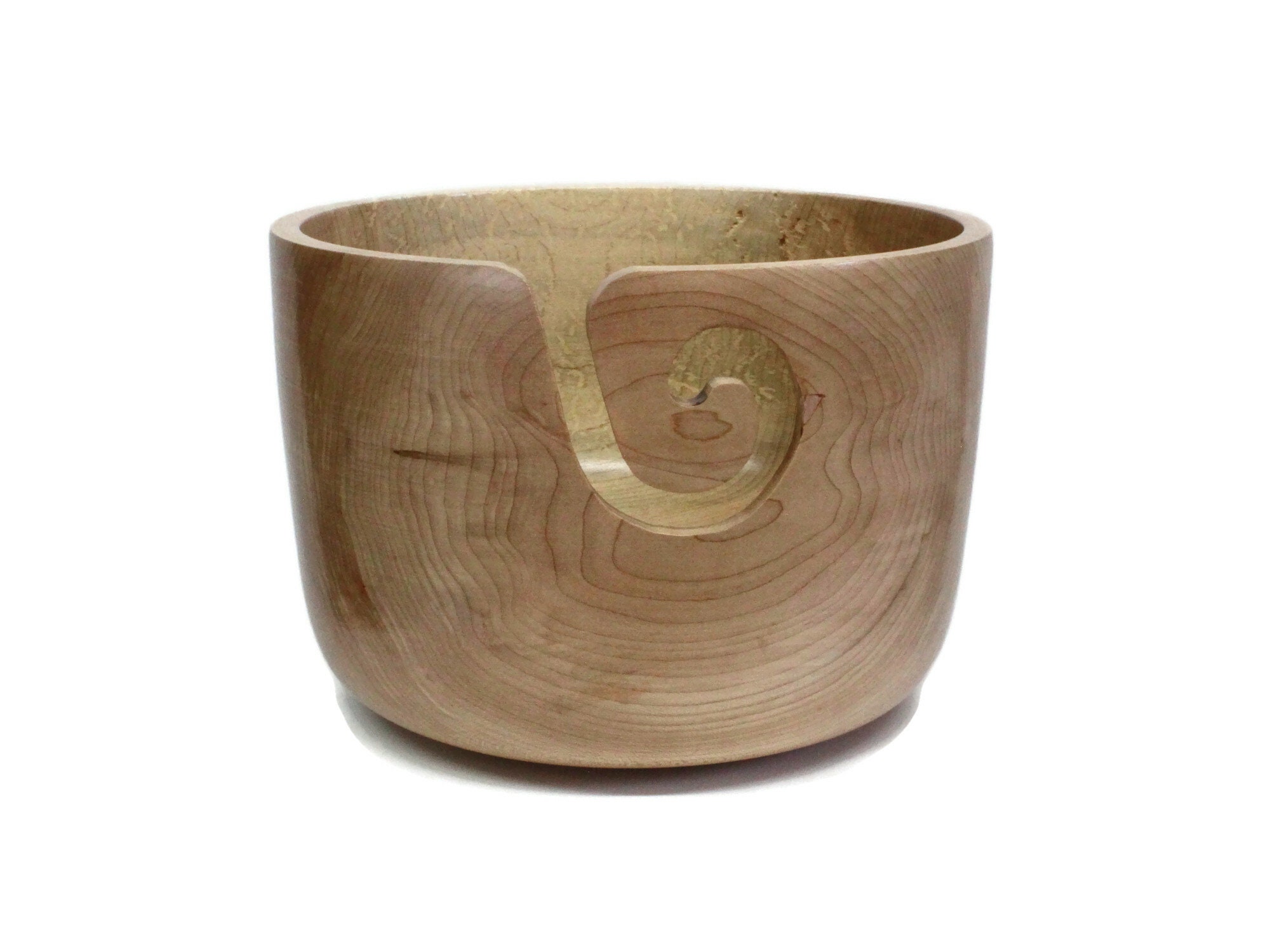 Large Handcrafted Yarn Bowl Wood Sand Waves Yarn Bowl for Knitting and  Crocheting Yarn Bowl Handmade 