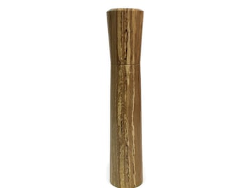 Unique Spalted Oak Pepper Mill  15.625" X 3.125 D - Handmade Salt and Pepper Grinder