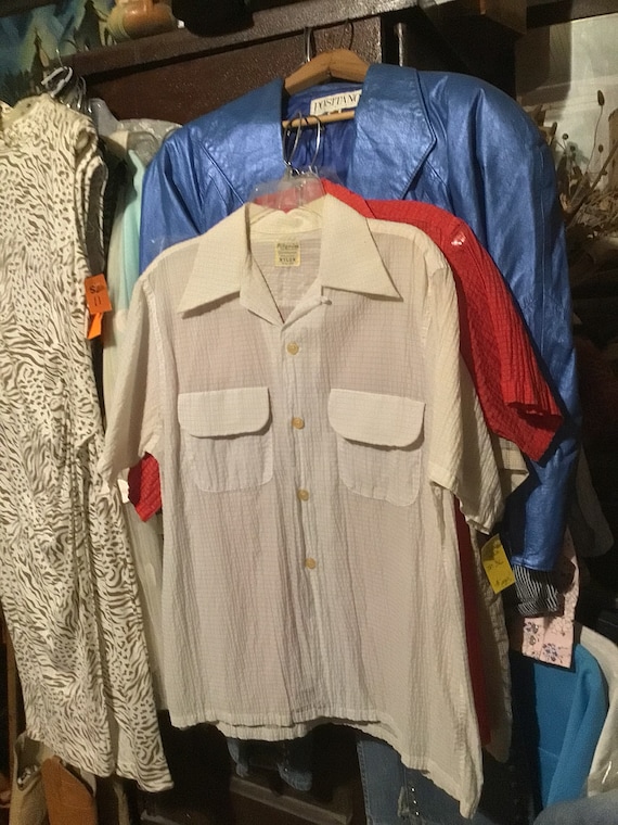 40s/50s Pilgrim Sheer Nylon Sport Shirt sz 38”-40”