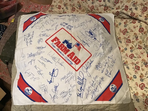 1985 Farm Aid Autograph Bandana in Good Vintage Co
