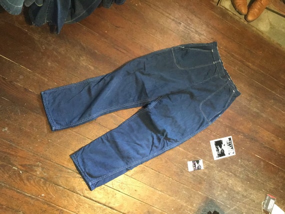50s Side Zip Ladies Flannel lined Jeans 28”W x 27”