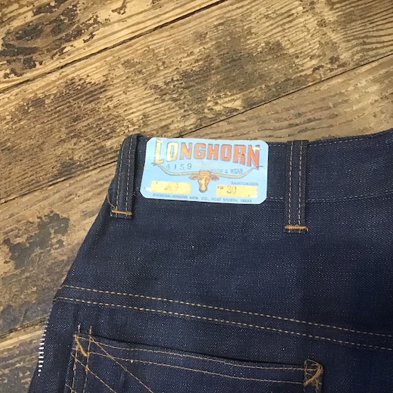 Unused 50s Longhorn Ladies Side Zip Blue Jeans 28"