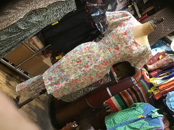 Unused 80s Leslie Lucks floral Summer dress sz. M
