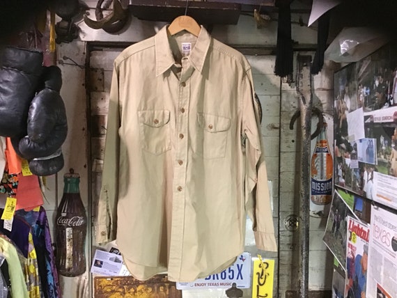 1940s Sweet Orr Khaki Shirt sz 42" in NM Cond.
